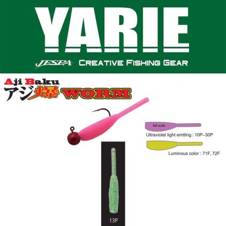 YARIE AJIBAKU WORM 690 1.2" 3cm 13P (Clear Green)