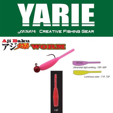 YARIE AJIBAKU WORM 690 1.2" 3cm 14P (Clear Red)