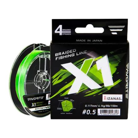 Favorite X1 PE#0.6 (0,128 mm) 12lb (5,4 kg) 150m Lime Green