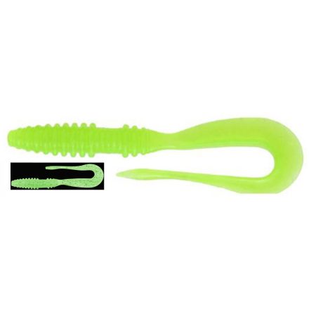 Keitech Mad Wag Mini 2.5" / #026 - Clear Chartreuse Glow twiszter