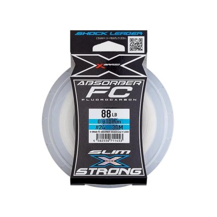 Fluorocarbon zsinór YGK X-Braid FC Absorber Slim & Strong PE#3 (0,289mm) 30m 15.5LB