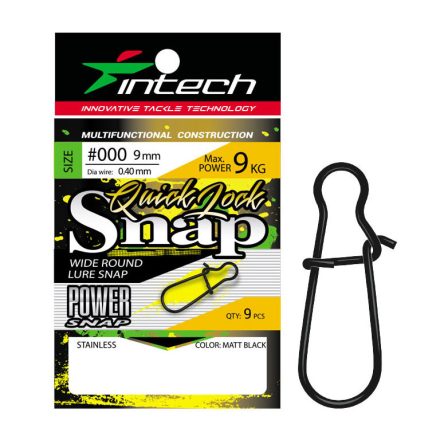 Intech Quick lock Snap Matt black (9pcs)  #000