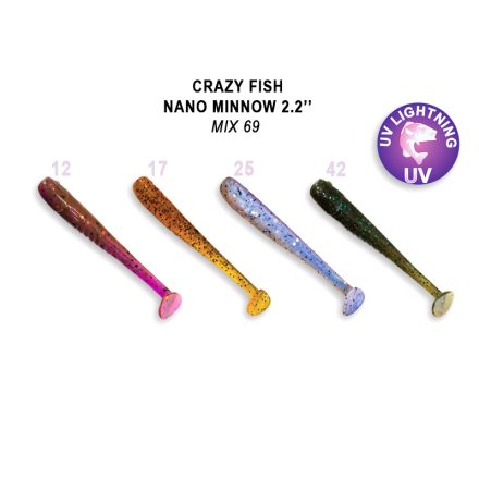 Crazy Fish Nano Minnow 55-M69-6 gumihal