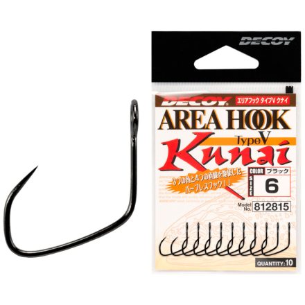 DECOY AREA HOOK TYPE-V AH-5 KUNAI #4 Barbless (szakál nélküli) horog