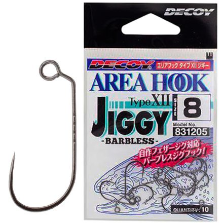 DECOY AREA HOOK TYPE-XII AH-12 JIGGY #8 barbless (szakáll nélküli) jig horog