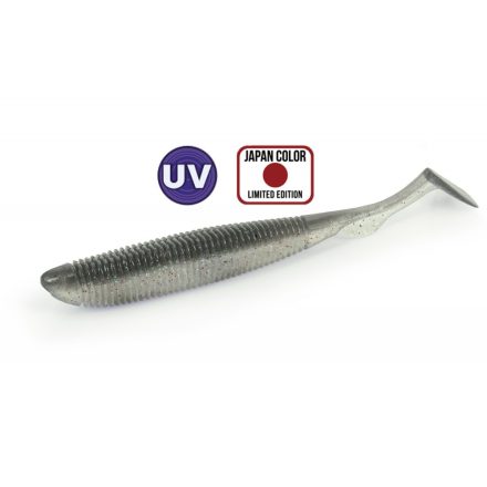 Molix RA Shad 4.5" / #148 - UV Clear Chart / Multy Color Flake gumihal