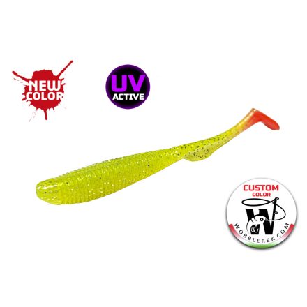 Molix RA Shad 3.0" / #639 - UV Tournament Chartreuse Orange Tail gumihal