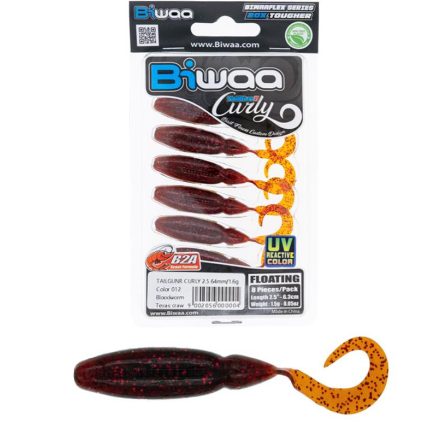 BIWAA TAILGUNR CURLY 2.5" 6.3cm 012 Bloodworm Texas Craw