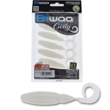 BIWAA TAILGUNR CURLY 2.5" 6.3cm 008 Pearl White