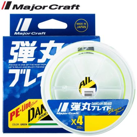 MAJOR CRAFT DANGAN BRAID X4 150m #1.0 18lb Fluo Green