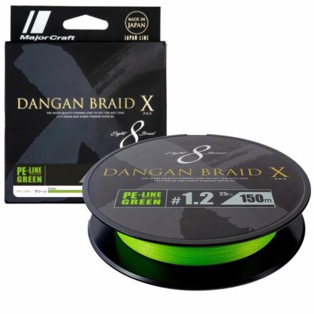 MAJOR CRAFT DANGAN BRAID X 8X 150m #1.2 25lb Fluo Green