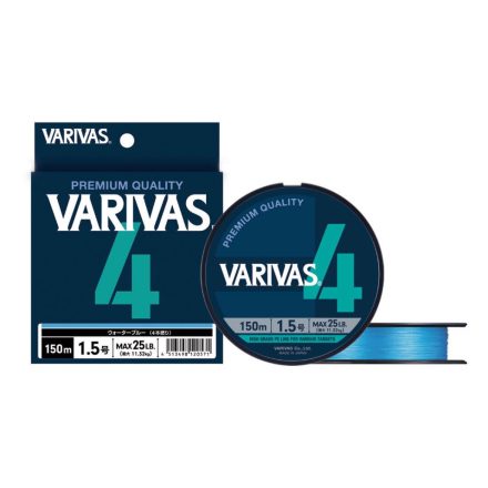 VARIVAS PE 4 BLUE EDITION 150m #0.8 0.148mm 15lb Water Blue